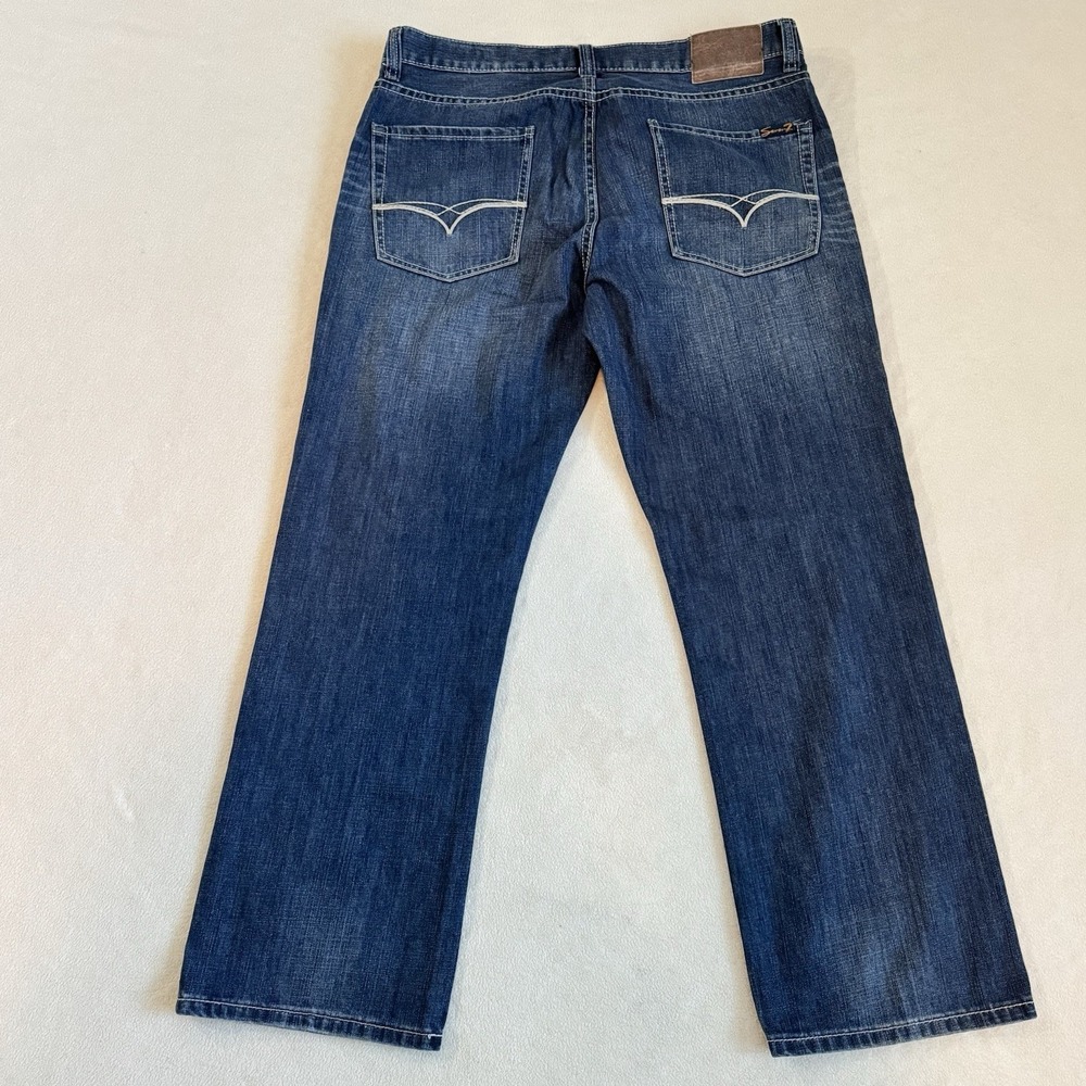 Seven7 Straight Jeans Mens 36x30 (38x29) Blue Denim Medium Wash Straight Leg